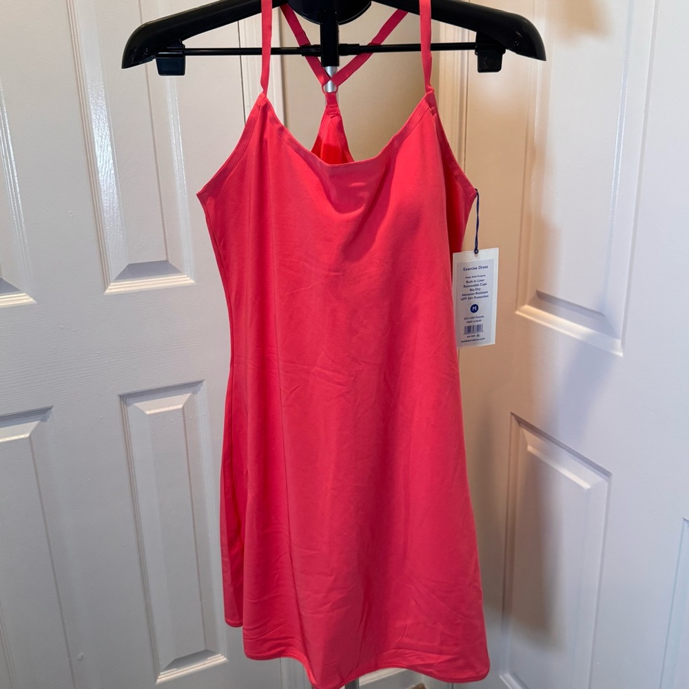 Outdoor Voices Exercise Dress Medium Petunia Pink Built In Liner Athletic NWT